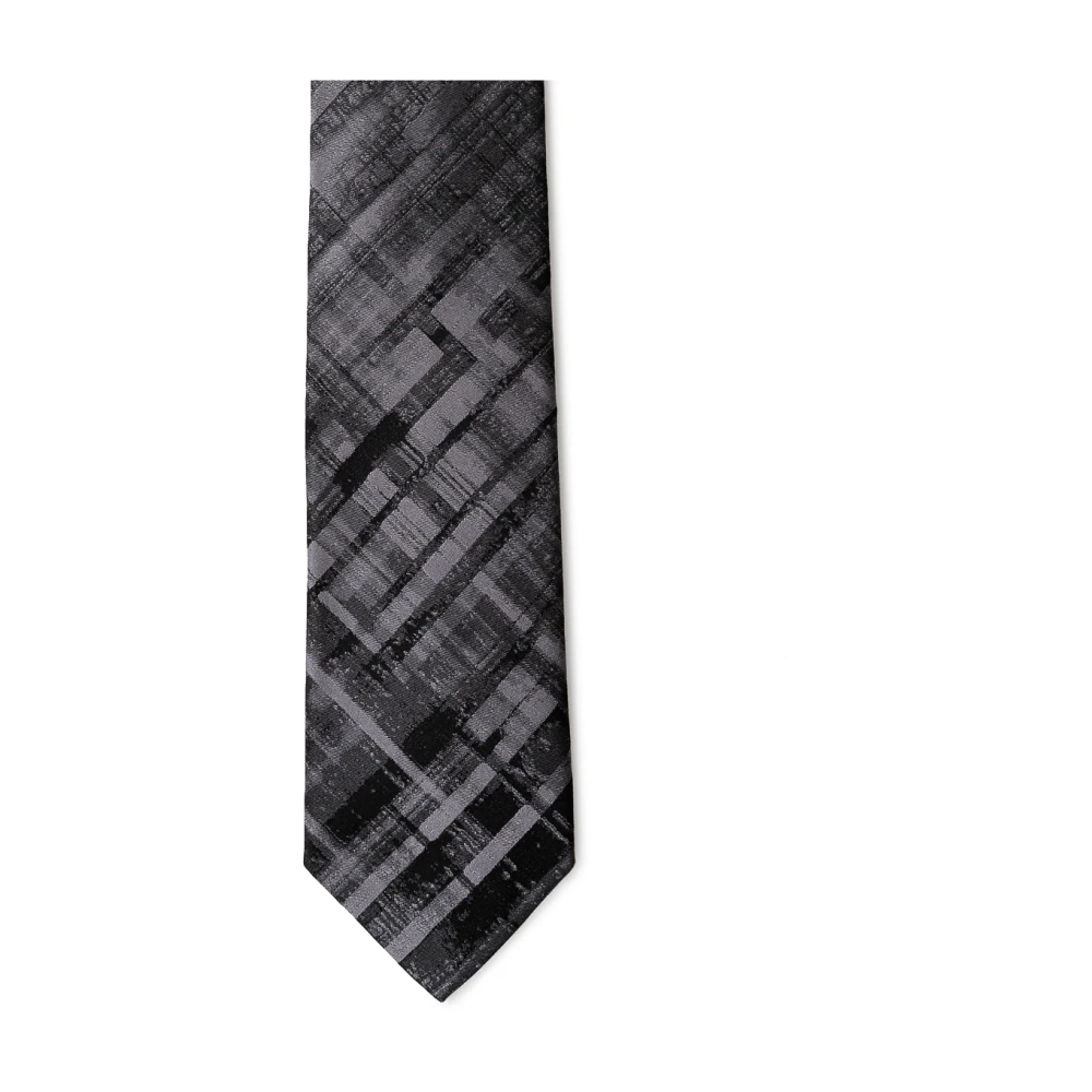 Emporio Armani Antraciet Zijden Stropdas Gray Heren