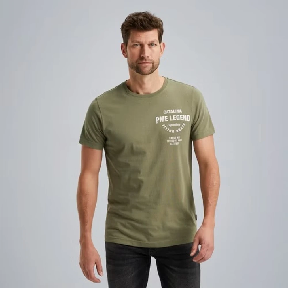 PME Legend T-Shirt- PME S S R-Neck Play Single Jersey Green Heren