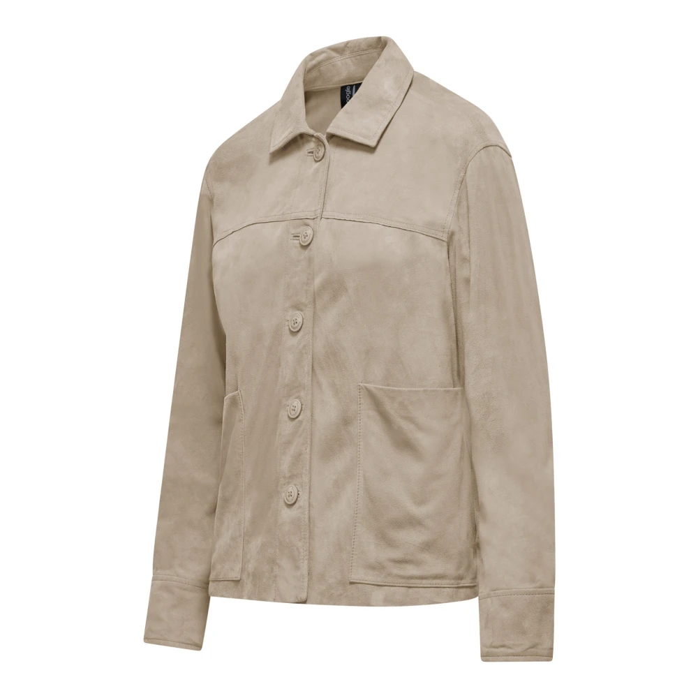 BomBoogie Midy Leren Jas Gray Dames