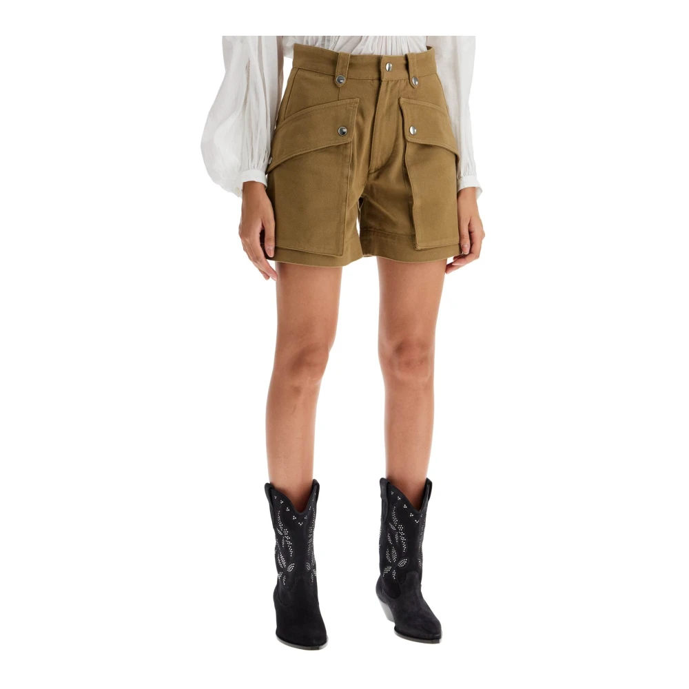 Isabel Marant Étoile Denim Jemmy Shorts med Fickor Green, Dam