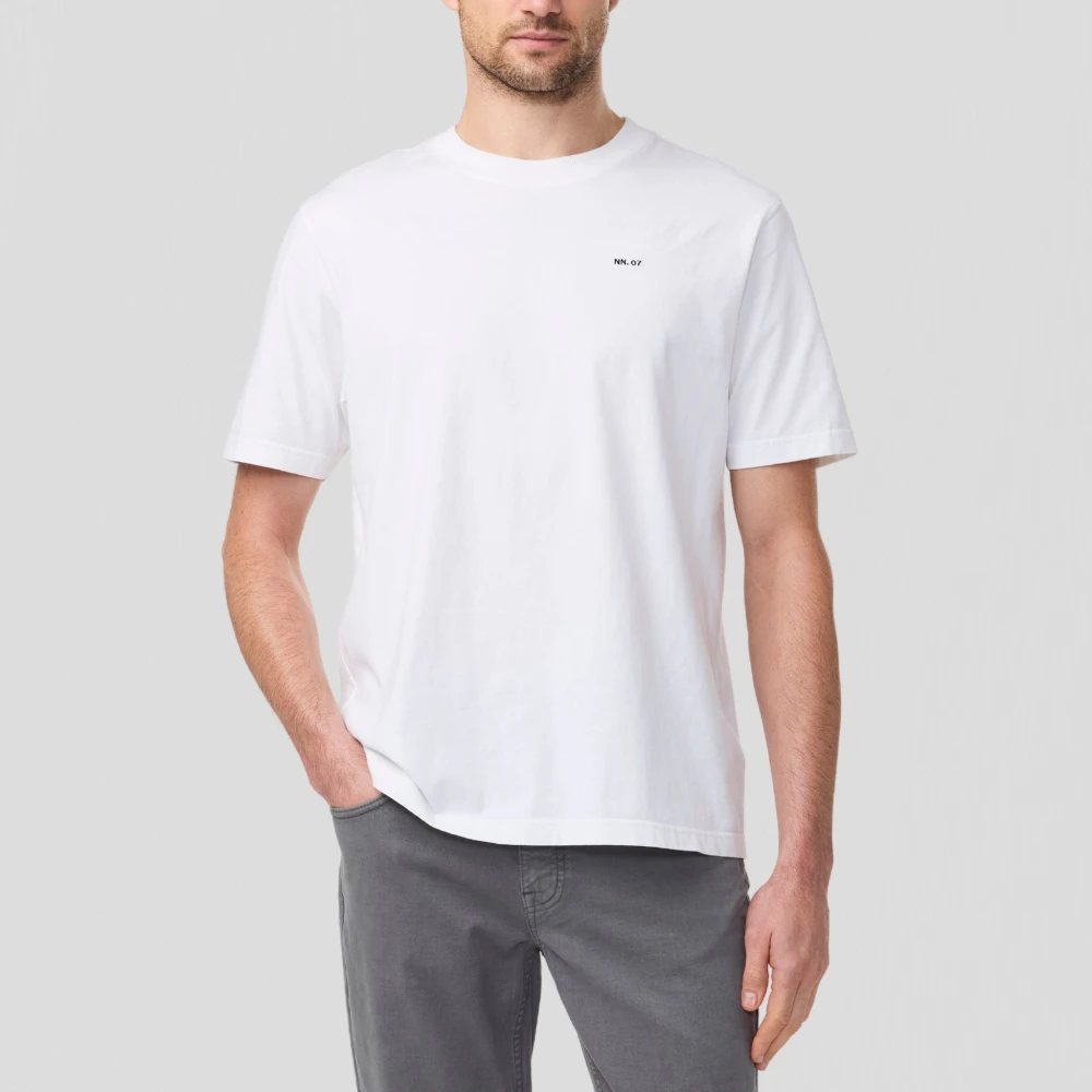 Nn07 Geborduurd Wit Katoenen T-shirt White Heren