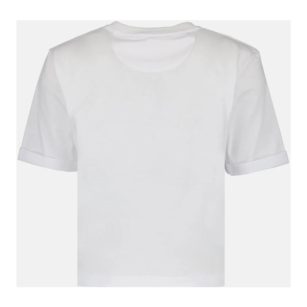 Fendi Geborduurd Logo Ronde Hals T-shirt White Dames