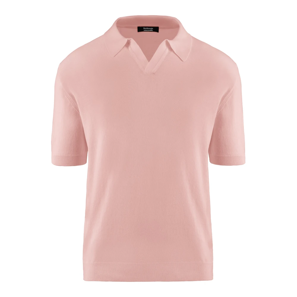 Bomboogie Uomo Rosa - Maglione In Cotone Con Colletto Rever - Knitwear - L