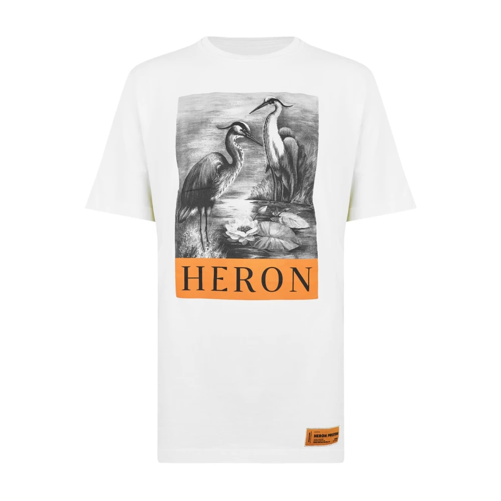 Heron Preston BW Logo Print Katoenen T-Shirt White Heren