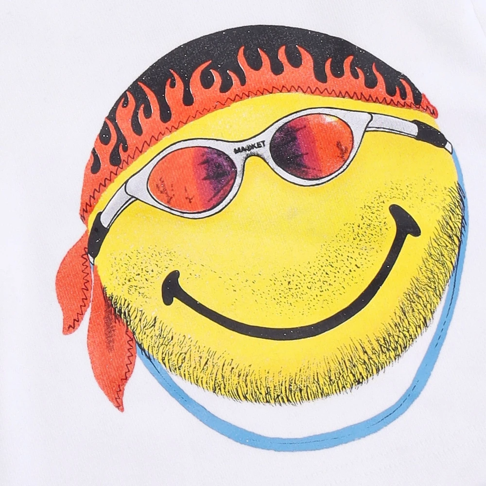 Market Smiley Logo Sweatshorts Elastische Taille White Heren