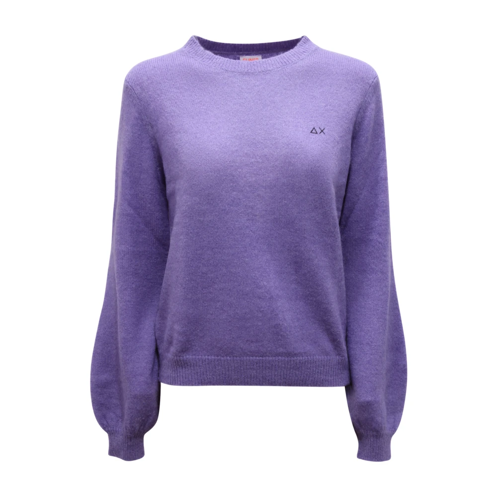 Sun68 Women's Purple Maglione Wool Blend Jumper - Round-Neck Knitwear - M - Knitwear