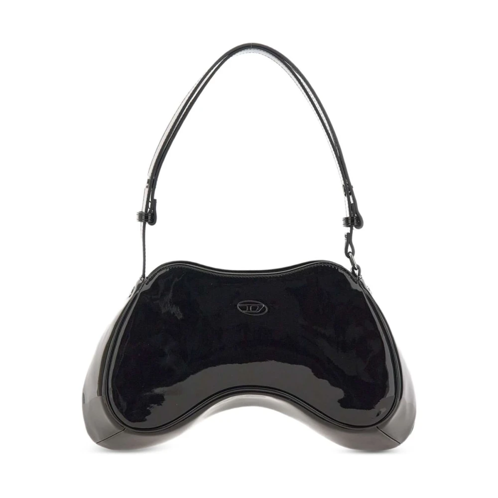 Diesel Women's Black Patent Finish Bag With Top Handle