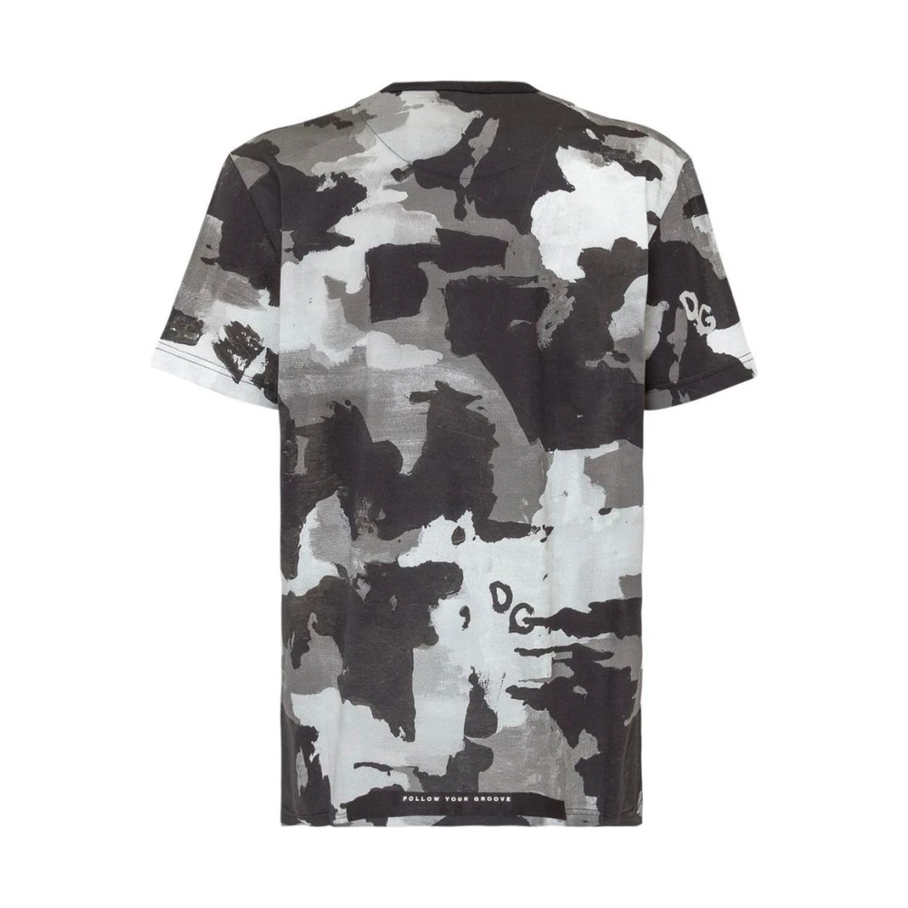 Dolce & Gabbana Heren Camo Logo T-shirt White Heren