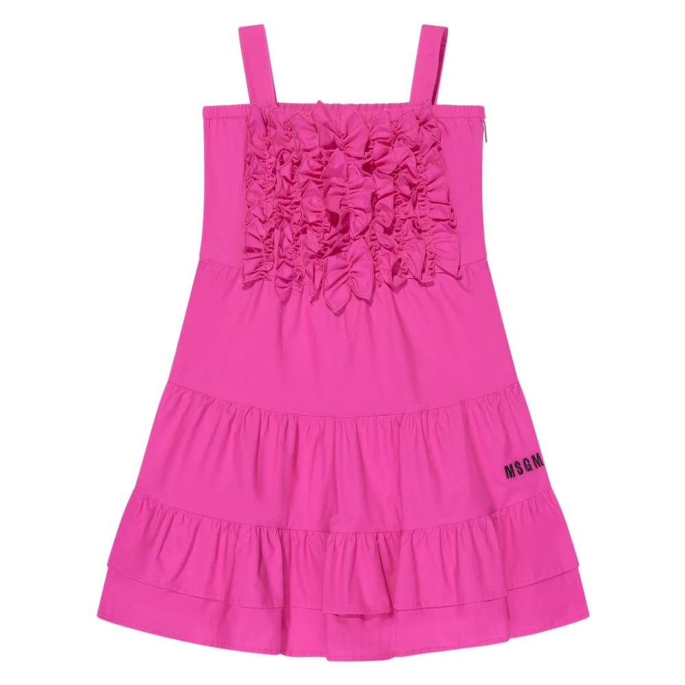 Msgm Pink Dresses, Female, 12 Y, Ruffle Dress
