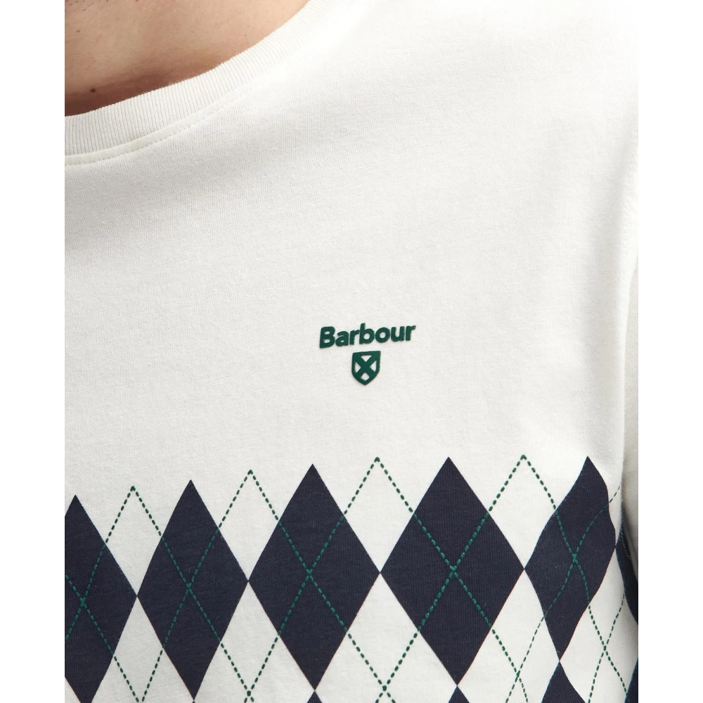 Barbour Argyle Panel Tee Whisper White Heren