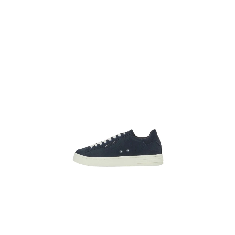 Armani Exchange Men's Blue Leather Low-Top Trainers - Sneakers - 6 Uk - Shoes