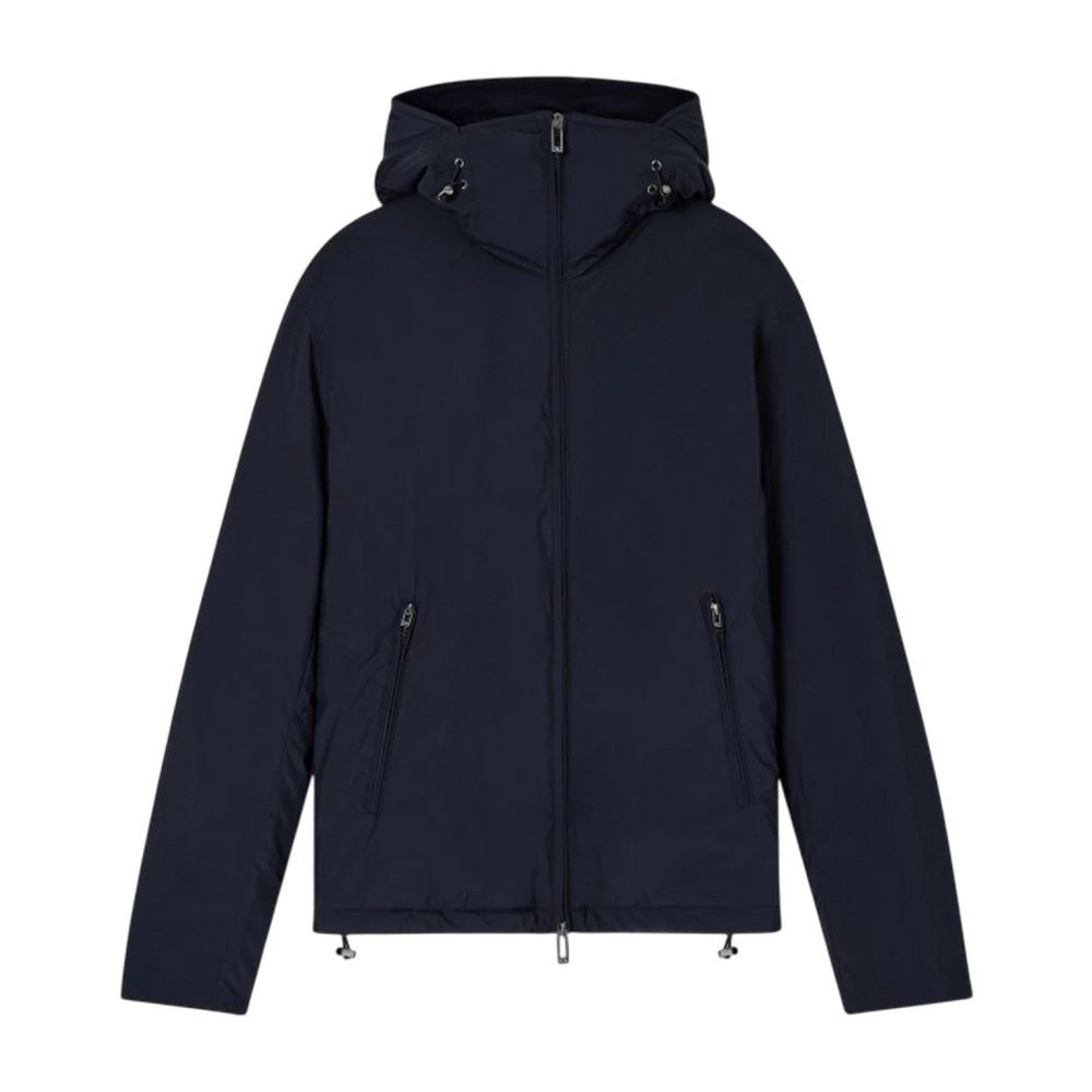 Emporio Armani Herr Blå Jackor Xl, Polyester, Hooded Jacket