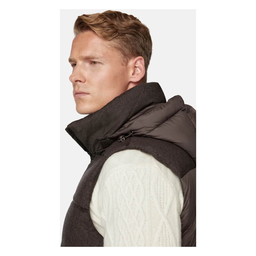 Boggi Milano Donsjas met capuchon van flanel Blue Heren