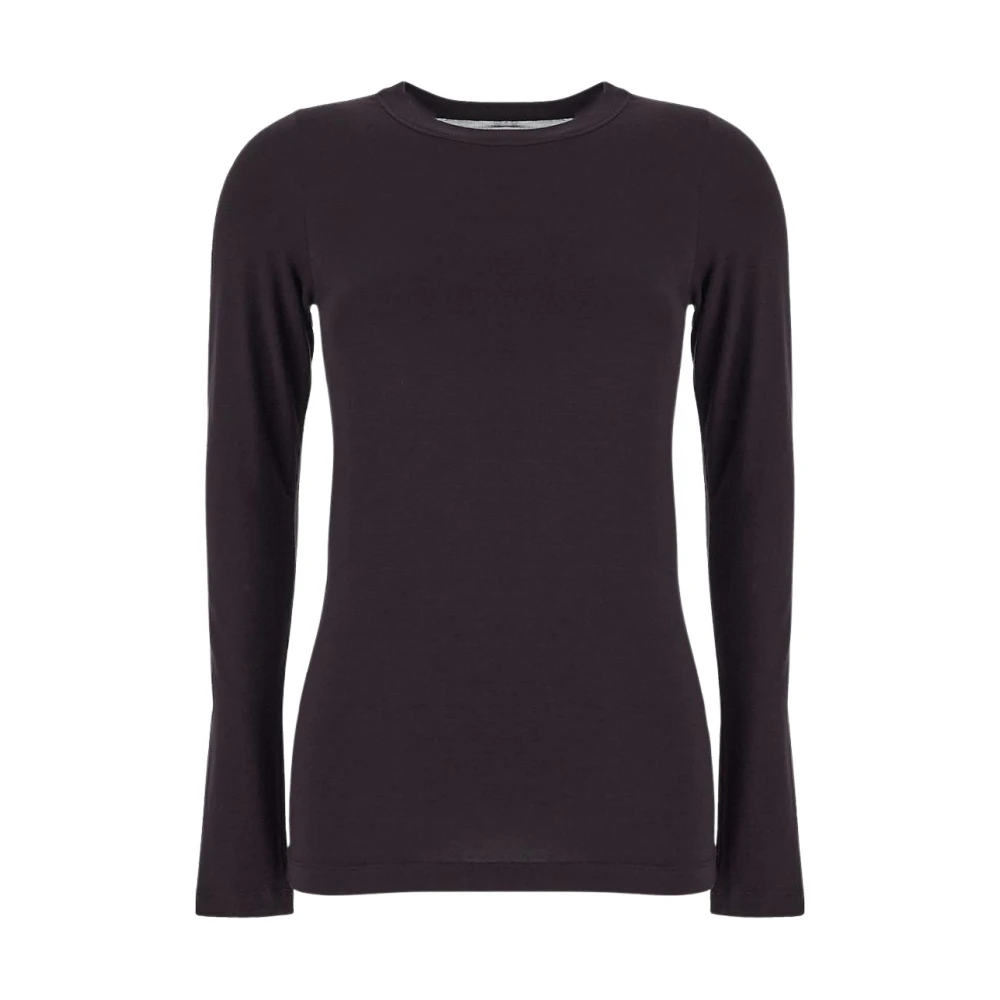 Gentryportofino Pruim Viscose en Wol T-Shirt Purple Dames