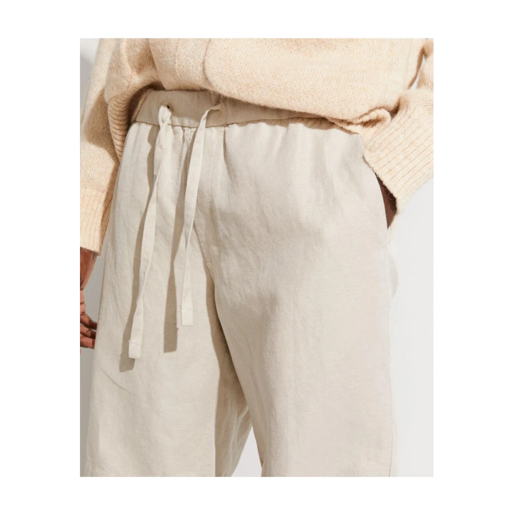 Elvine Linnen shorts comfortabele pasvorm biologisch katoen Beige Heren