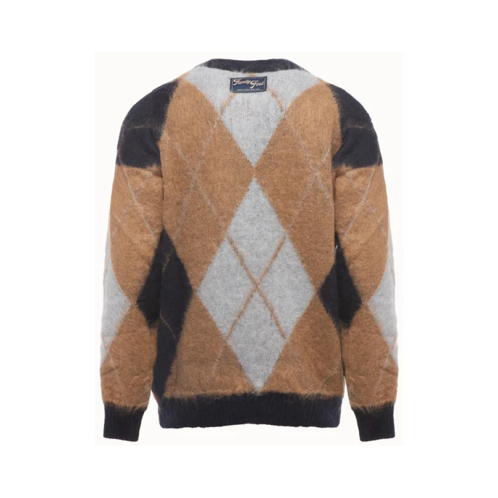 Family First Luxe Mohair Diamantpatroon Vest Multicolor Heren