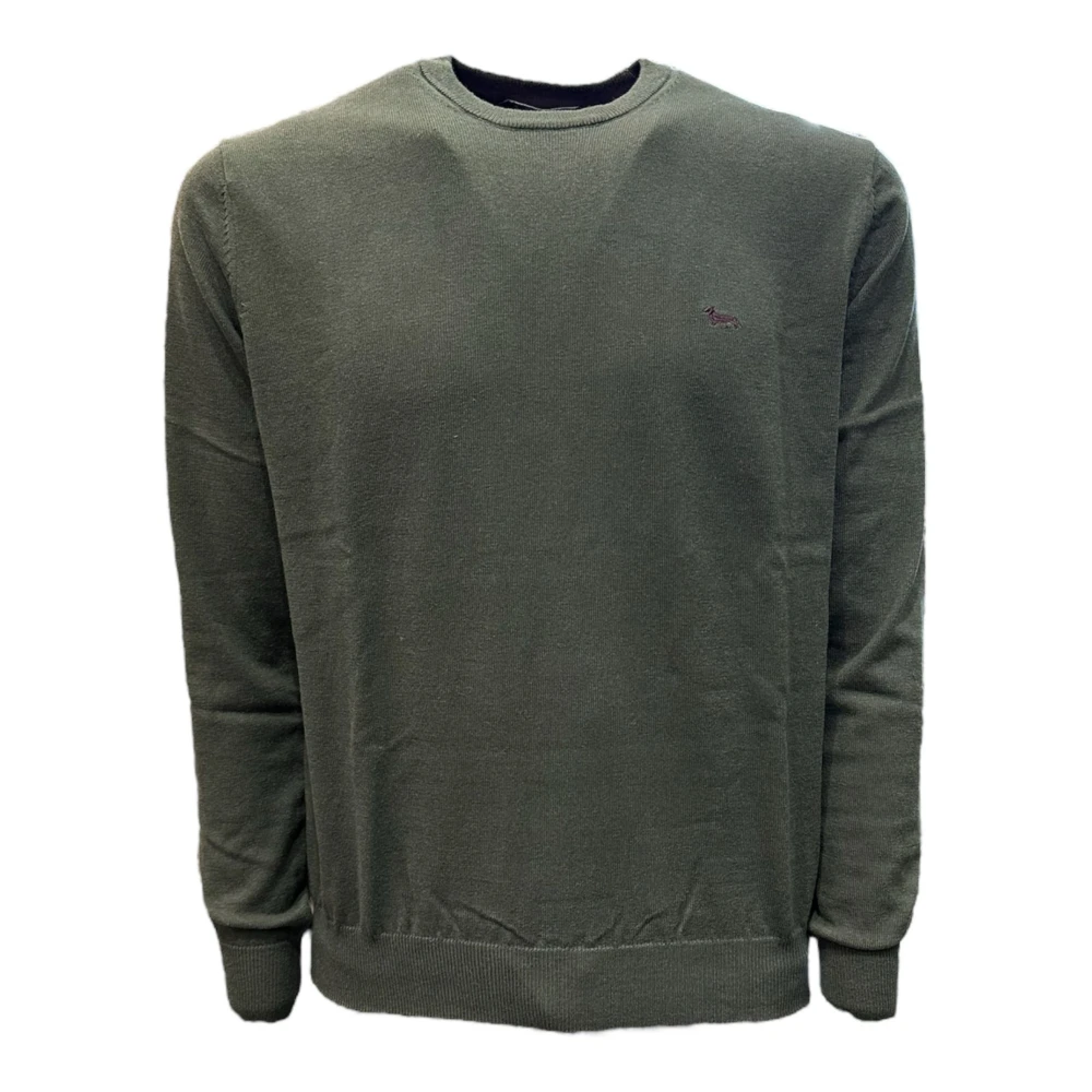 Harmont & Blaine Groene ronde hals trui voor mannen met logo XXL Green Heren
