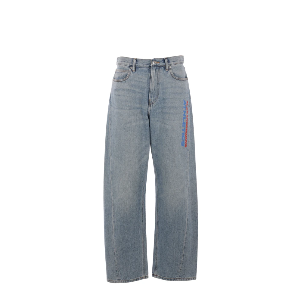 Alexander wang Mesh Inzet Baggy Jeans Blue Dames