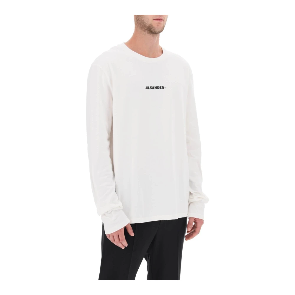 Jil Sander Lange mouwen T-shirt met relaxte pasvorm White Heren