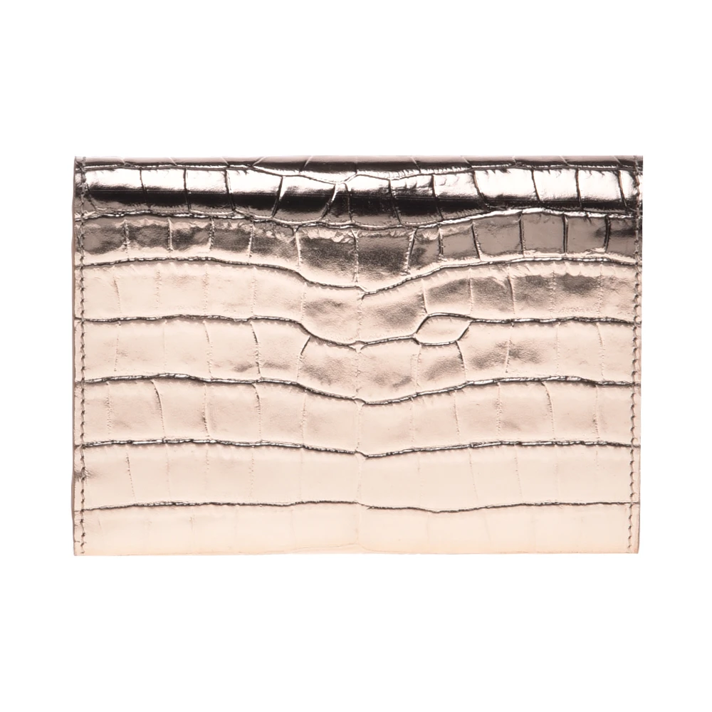 Baldinini Wallet in platinum laminated crocodile Yellow Dames