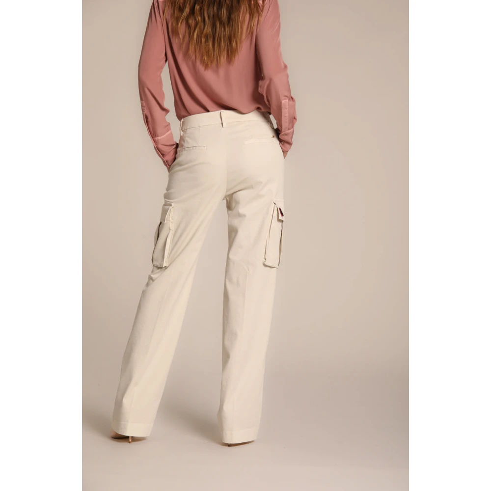 Mason's Cargo broek Victoria in keperstof rechte pasvorm Beige Dames