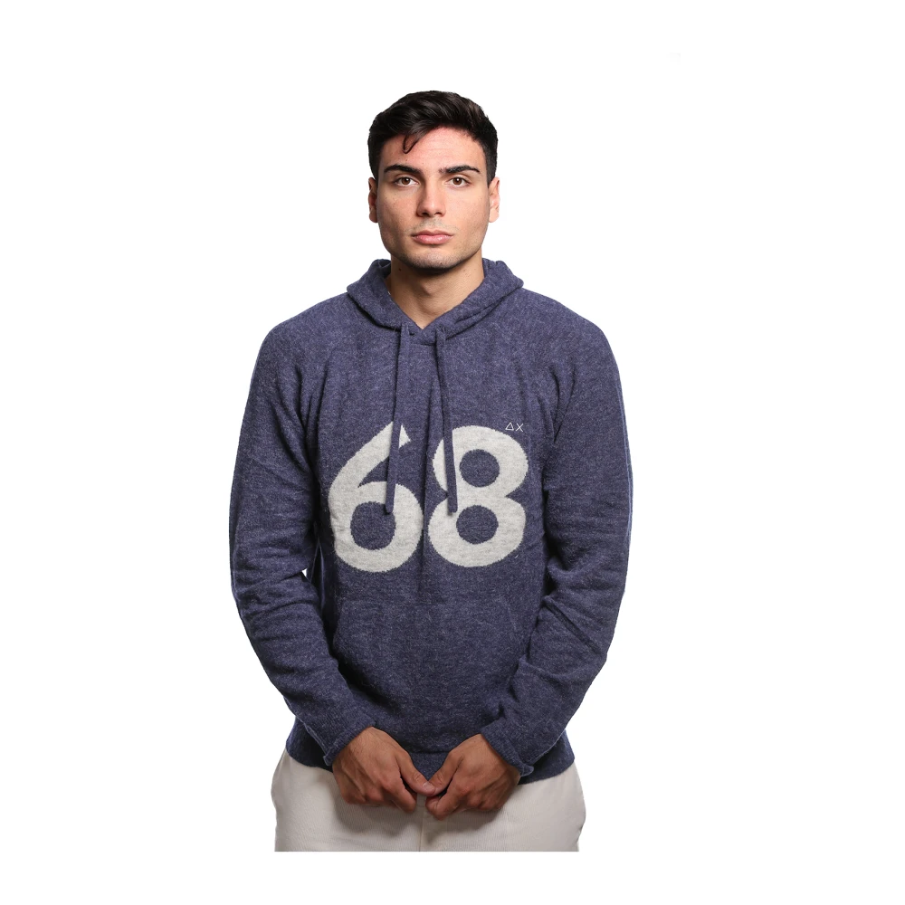 Sun68 Blauwe Hoodie met Logoprint Blue Heren