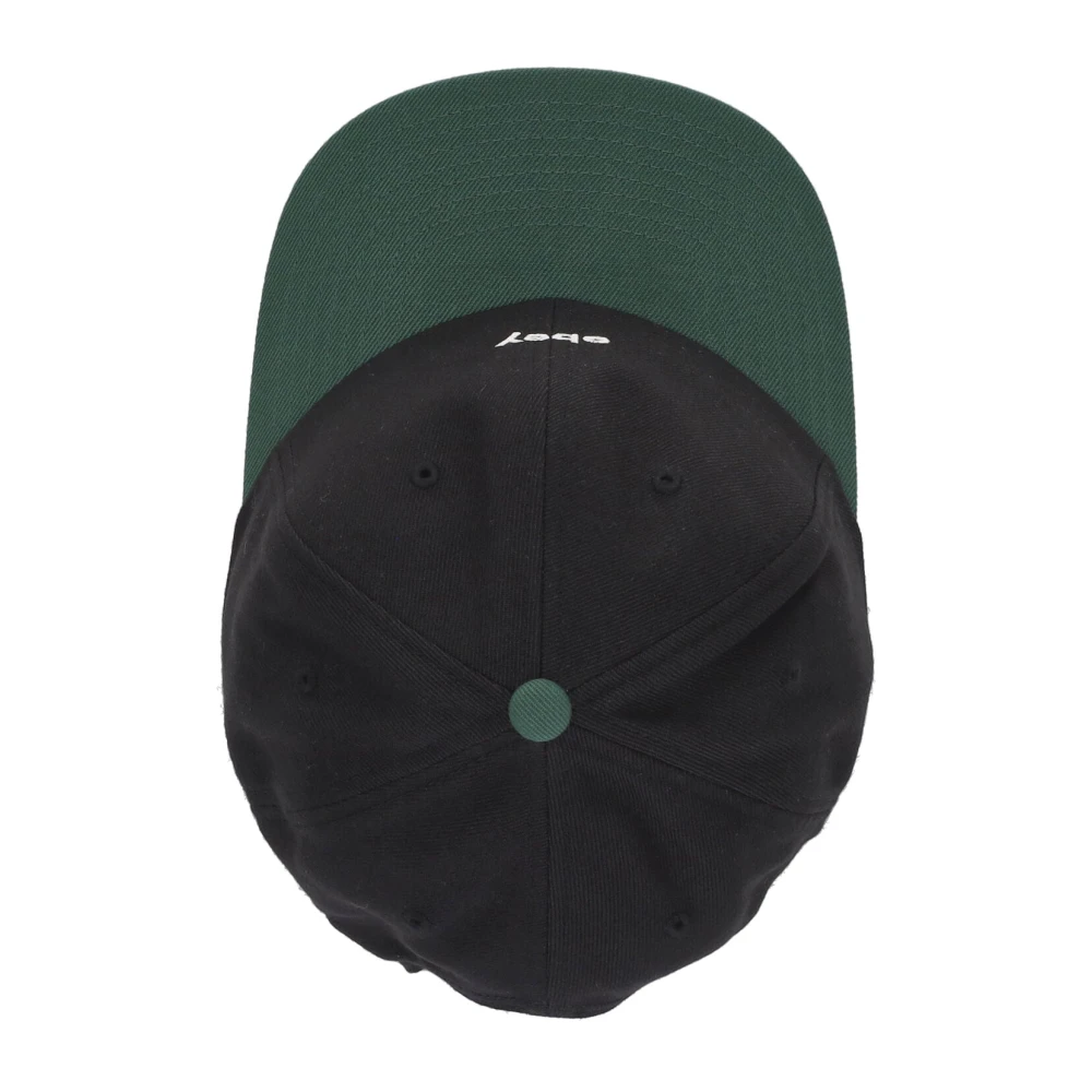 Obey Gebogen klep 6panel klassieke hoed zwart Black Heren
