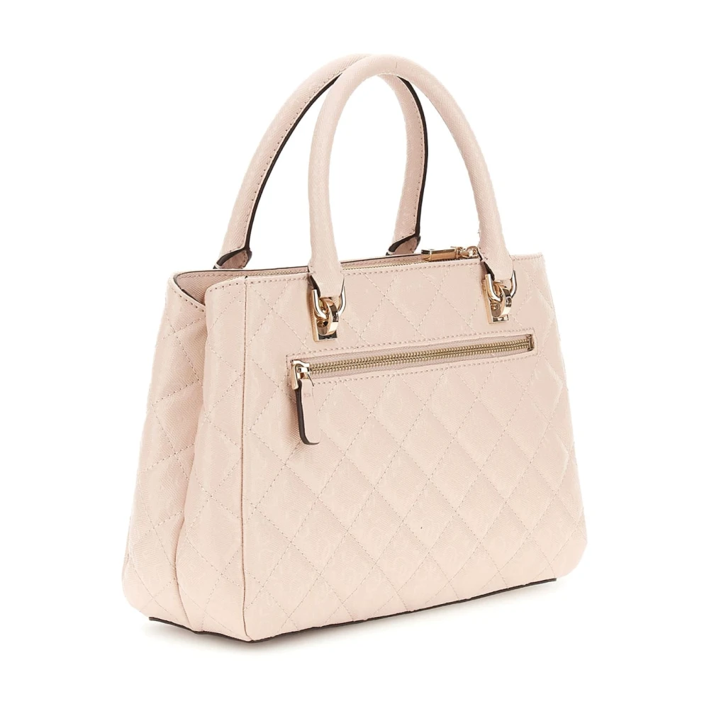Guess Dames Handtas met Label Plaque Beige Dames