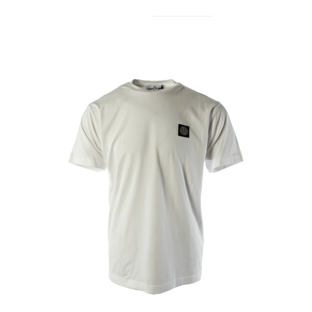 Stone Island Heren Wit Katoenen T-shirt White Heren