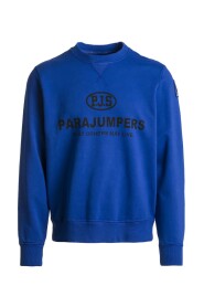 Felpa Girocollo Blu con Logo Parajumpers