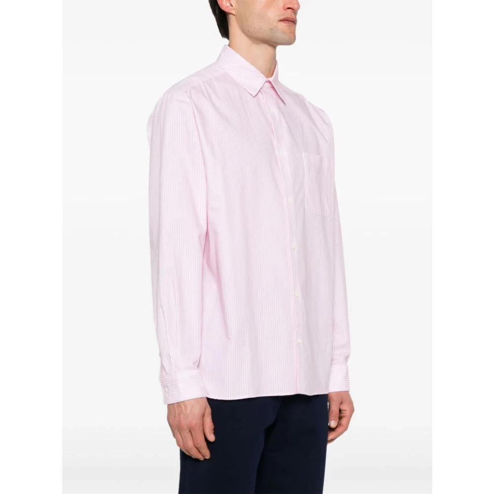 A.p.c. Roze Gestreept Overhemd met Klassieke Kraag Pink Heren