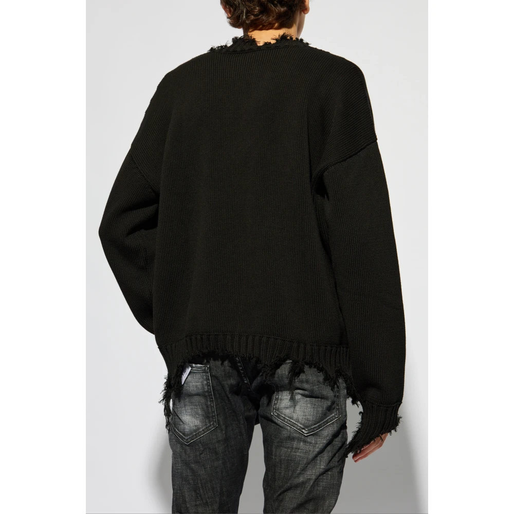 Dsquared2 V-hals trui Black Heren