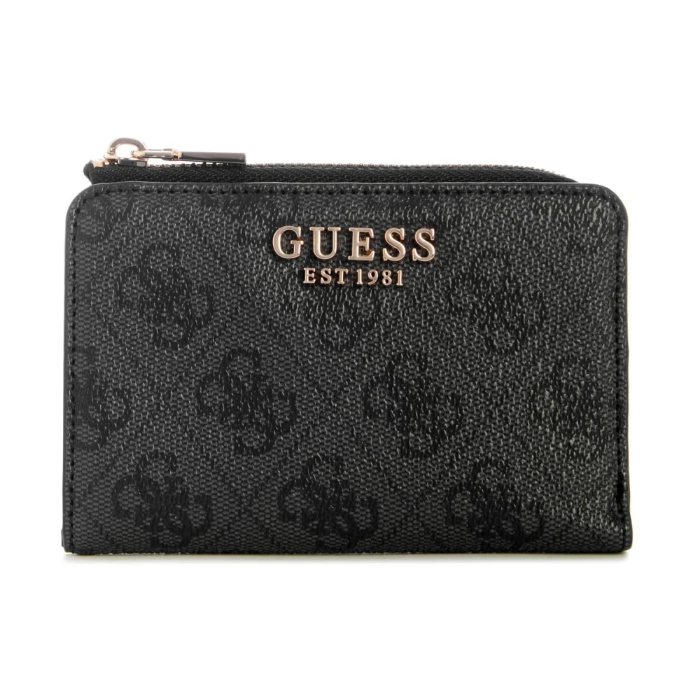 Guess Donna Nero Laurel Zip-Around Card Case