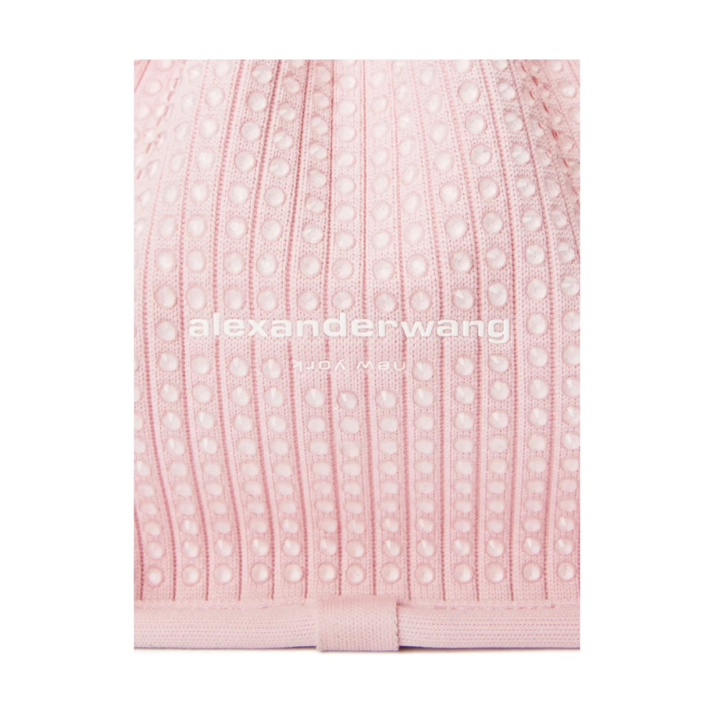 alexander wang Roze trekkoord handtas met reliëf logo Pink Dames