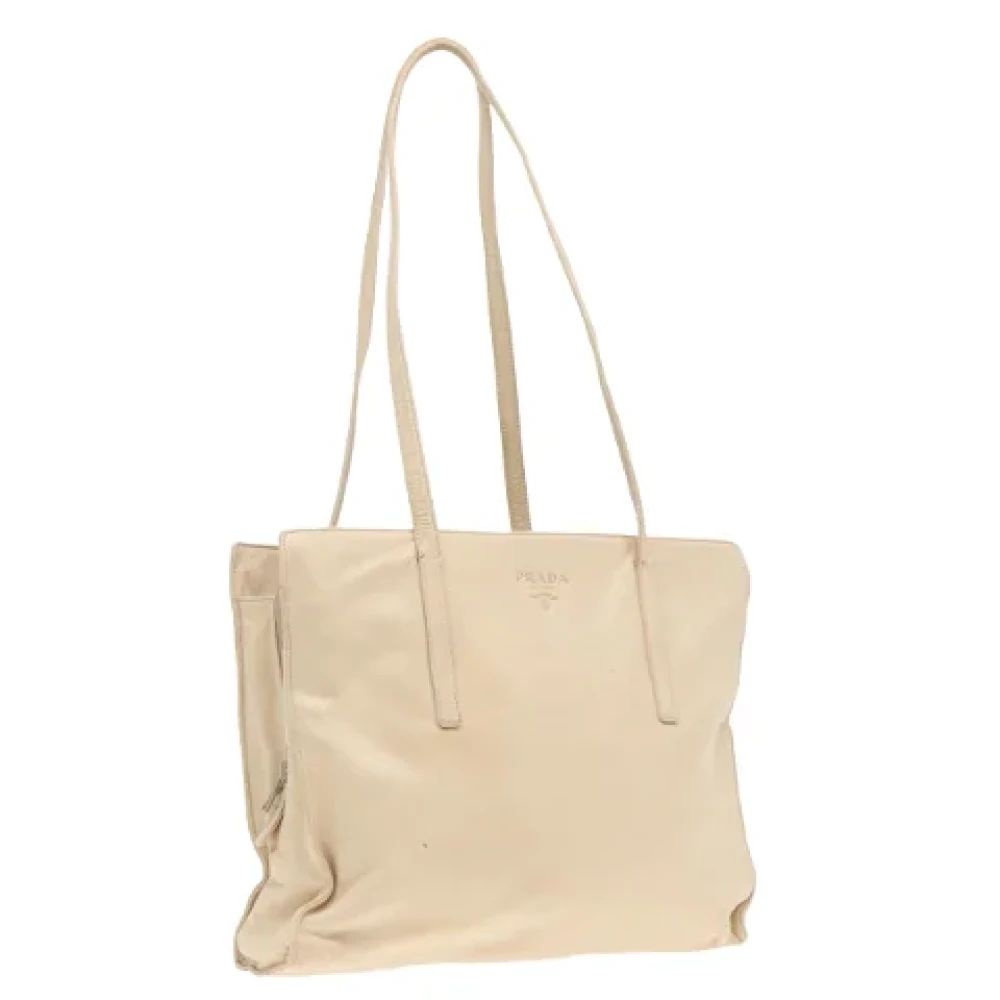 Prada Vintage Pre-owned Leather prada-bags Beige Dames