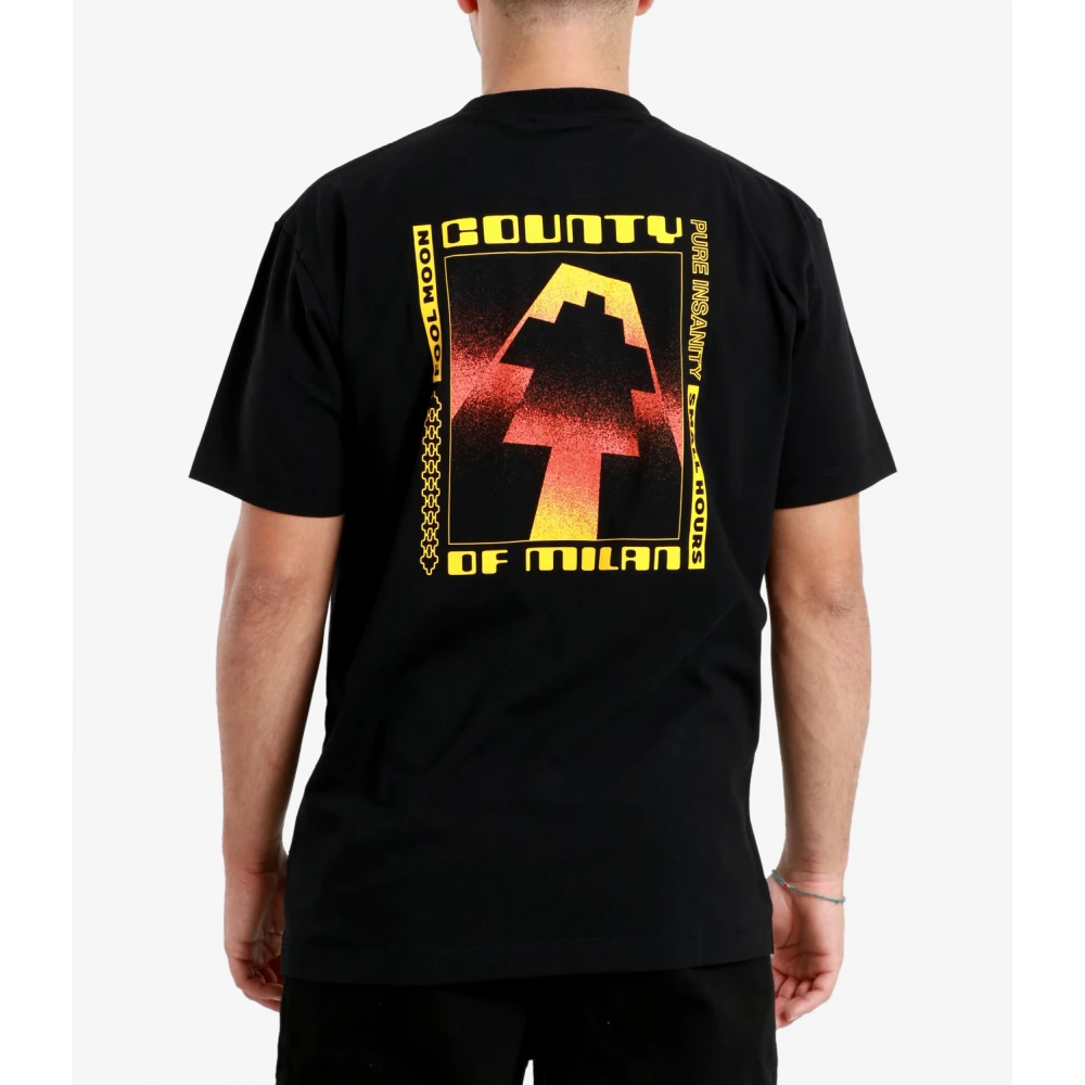 Marcelo Burlon Zwart T-shirt met Grafische Print en Logo Black Heren