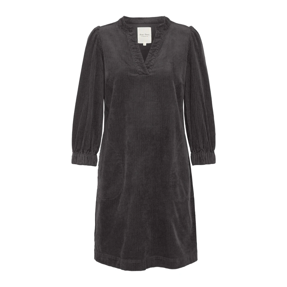 Part Two Women's Brown Casual Dress With 3/4 Sleeves - Short Dresses - 2XL - Dresses