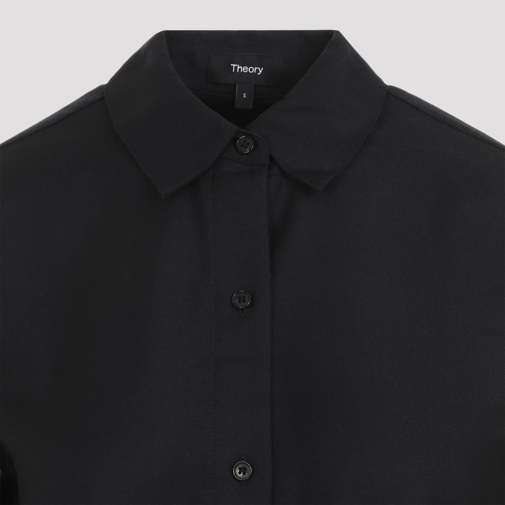 Theory Blauwe Shirts voor Vrouwen Aw24 Black Dames