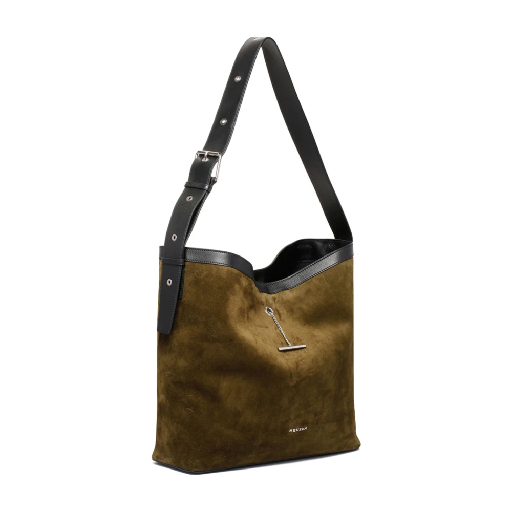 alexander mcqueen Schoudertas met Hanger en T-Gesp Sluiting Brown Heren