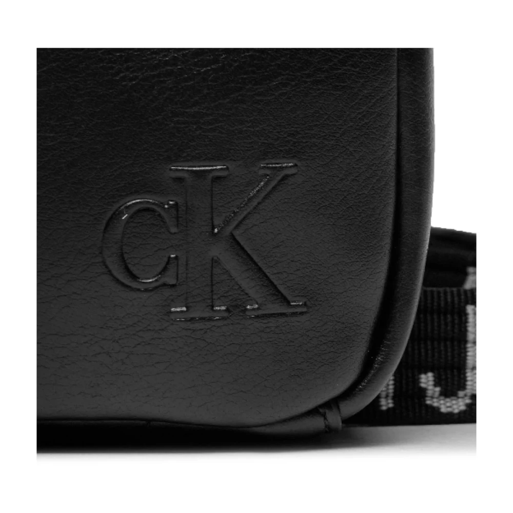 Calvin Klein Zwarte Schoudertas PU Leer Black Heren