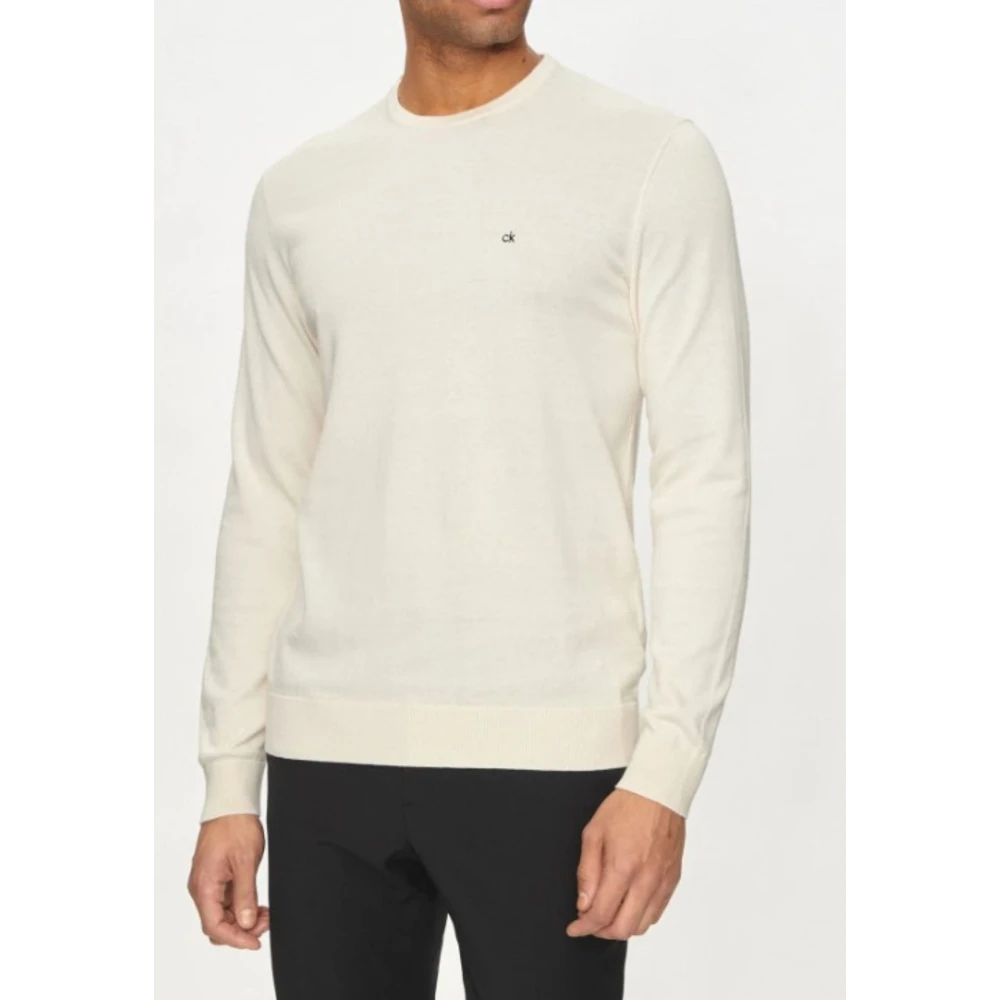 Calvin Klein Zijdeblend trui voor mannen Beige Heren