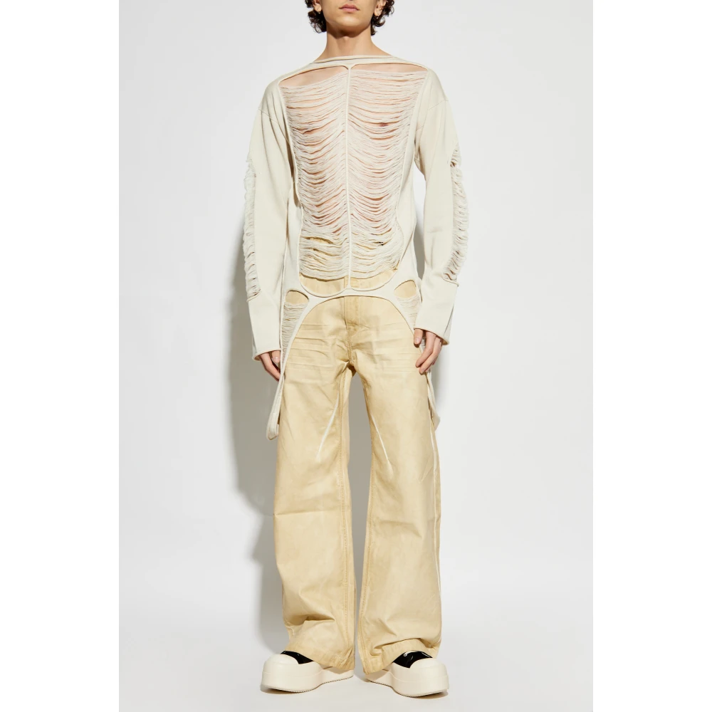 Rick Owens Wollen Trui LS Beige Heren