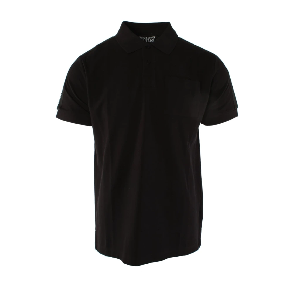 Versace Zwarte Katoenen Poloshirt Black Heren