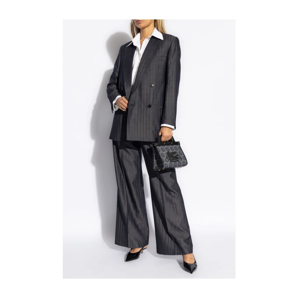 ETRO Wijde Blauwe Broek Blue Dames