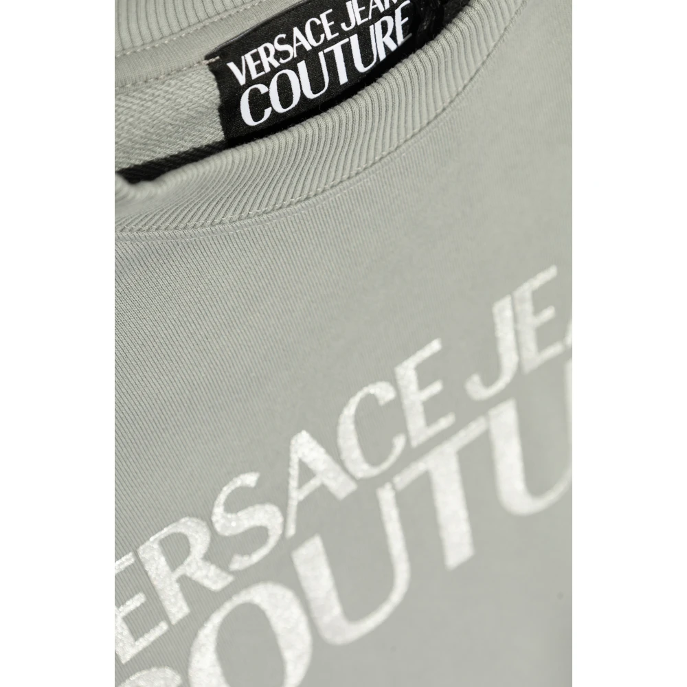 Versace Jeans Couture Sweatshirt met bedrukt logo Gray Heren