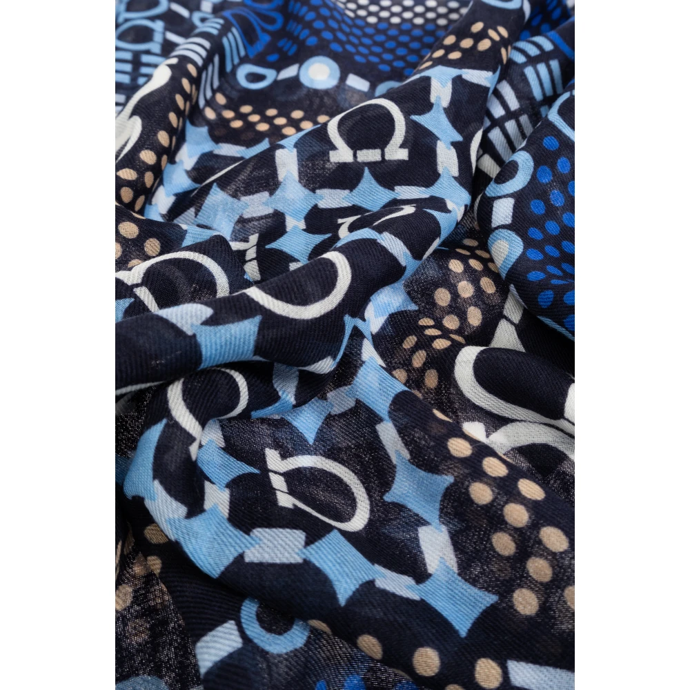 Salvatore Ferragamo Gestreepte sjaal Blue Dames