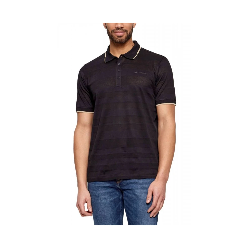 Karl Lagerfeld Men's Black Polo Shirts, L, Polo Shirt