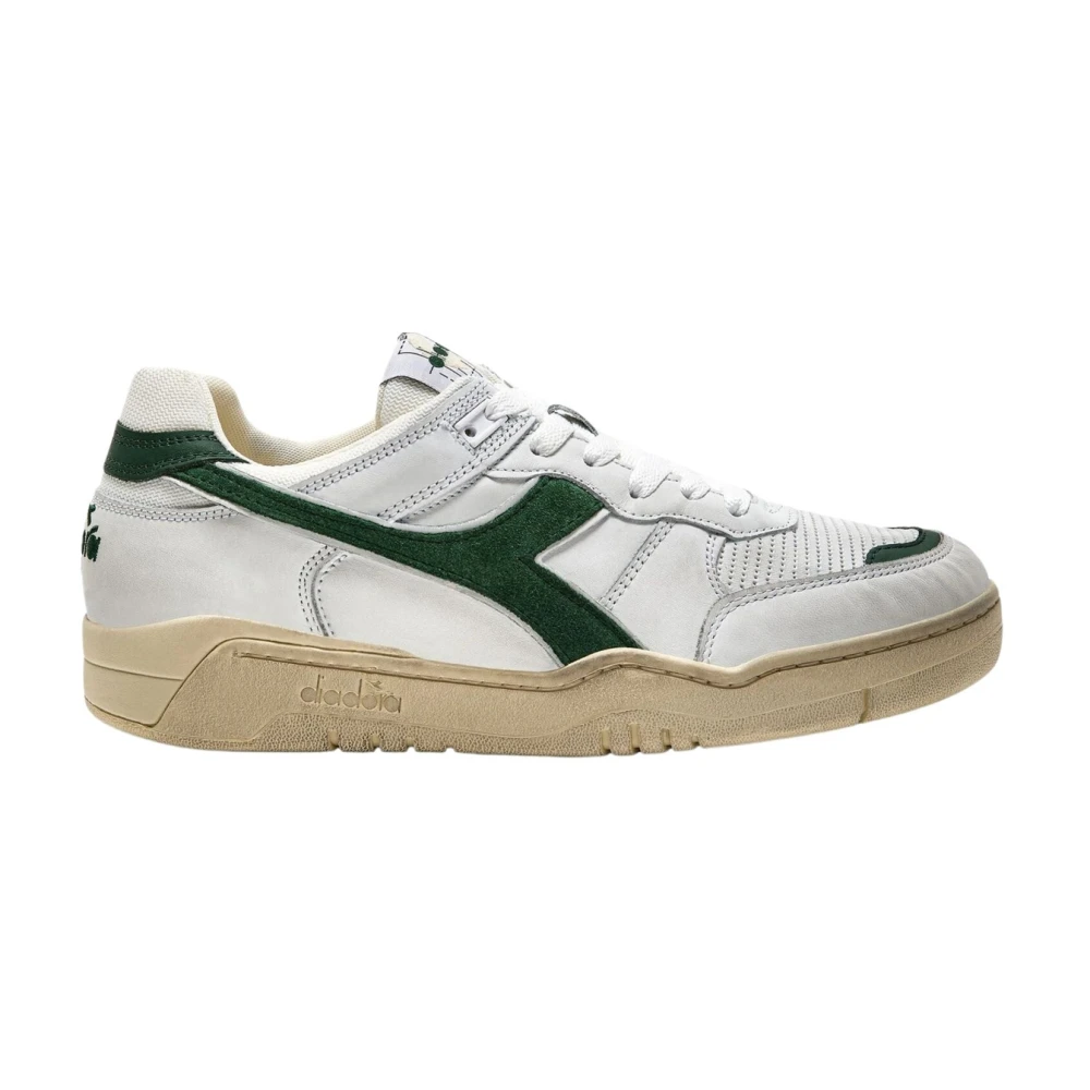 Diadora Men's White Vintage Tennis Style Sneaker - Sneakers - 7 Uk - Shoes