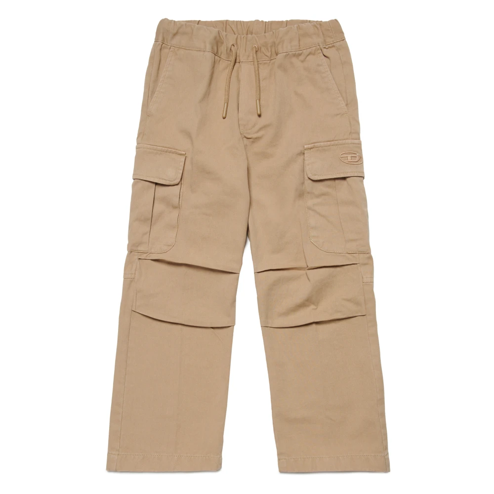 Diesel Boys Beige Gabardine Cargo Trousers - Trousers - 10 Y - Kids