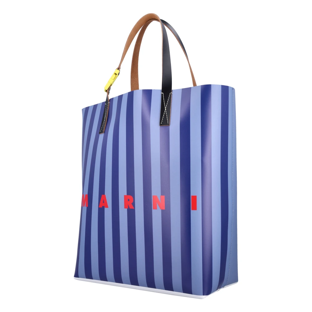 Marni Gestreepte Handtas Lichtblauw Ss25 Blue Heren